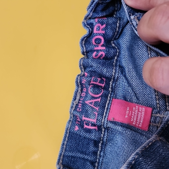 The Children's Place Girls blue Jean denim shorts 9M-12M - Picture 3 of 5